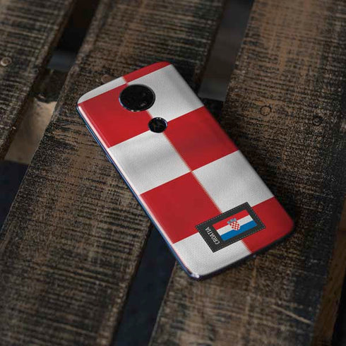Croatia Soccer Flag Moto E5 Plus Skin